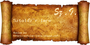 Sztolár Imre névjegykártya